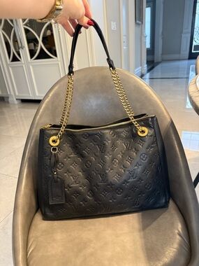Louis Vuitton Black Monogram Surene Shoulder Bag with Gold Hardware